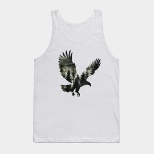 Majestic Forest Nature Eagle Silhouette Tank Top